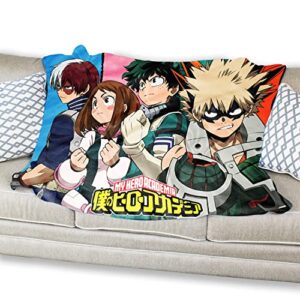 just funky my hero academia class 1-a fleece throw blanket | 45 x 60 inches - a plus ultra gift for fans - comfy and warm featuring deku, all might & more - great for home, travel, and gifting