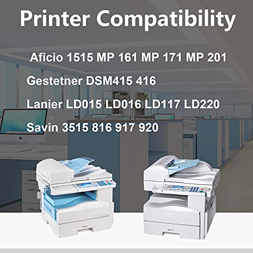 Compatible 841718 Toner Cartridge Replacement for Ricoh Gestetner DSM415 416 Lanier LD015 LD016 LD220 Savin 3515 917 920 Aficio 1515 MP 161 MP 201 Printer Ink Cartridge (Black,2-Pack)