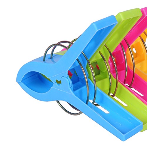 ECROCY Beach Chair Towel Clips on Cruise 8 Pack and 8 Pack Beach Towel Holder in Bright Colors