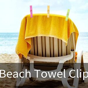 ECROCY Beach Chair Towel Clips on Cruise 8 Pack and 8 Pack Beach Towel Holder in Bright Colors