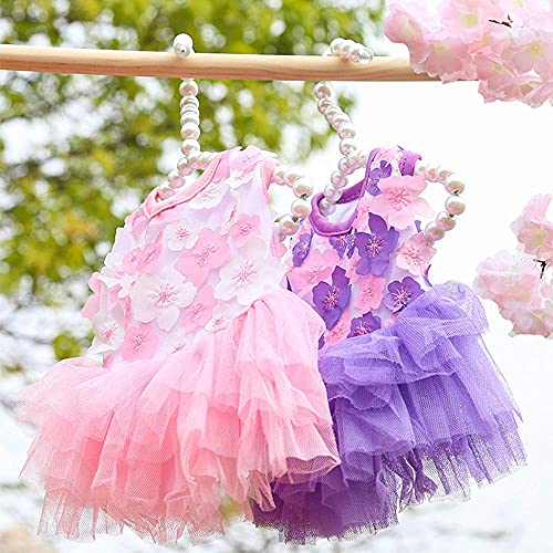 Girl Dog Clothes for Small Dogs Girl Dog Wedding Dress Puppy Clothe Dog Dresses for Medium Dogs Girl Cat Dresses for Cats Only Dog Birthday Dress Dog Tutu Dog Outfits 2 Pack (Small)