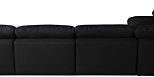 Meridian Furniture Plush Collection Contemporary Down Filled Cloud-Like Comfort Overstuffed Velvet Upholstered Modular L-Shaped Sectional, 5-Seater, Semi-Armless, Black