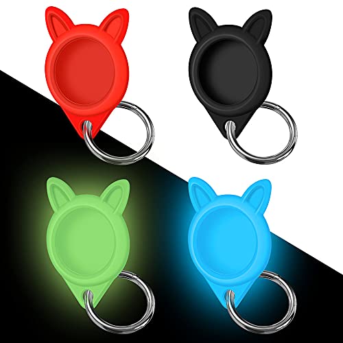 4 Pack Silicone Case for Apple Air Tag Cover,Protective Cover for Apple airtag Skin with Keychain Ring and Safe for Apple Airtag Tracking Locator Anti-Lost Tracker Finder Protector (4 Pack 1)