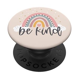 be kind - cute rainbow positive quotes inspirational saying popsockets swappable popgrip