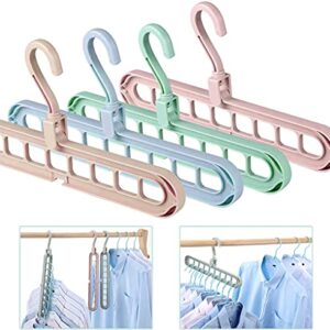 Magic Space Saving Clothes Hangers with Pack of 8 Standard Hangers with 9 Holes Space Saving Hangers, Multifunctional Closet Organizers and Storage, Foldable Closet Storage Coat Hangers for Clothes