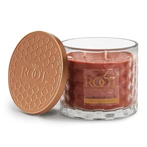 root candles honeycomb beeswax blend scented candle, 12-ounce, cinnamon spice