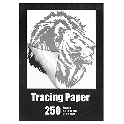 250 Sheets A4 Tracing Paper for Drawing Light Up Tracing Paper Pad Translucent Paper Sketching Tracing Paper for Kids Pencil Marker Ink DIY Crafts Painting Works