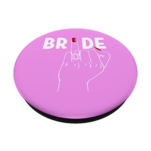 Wedding Honeymoon Bachelorette Red Finger Ring Fiance Bride PopSockets Swappable PopGrip