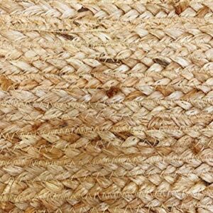 Hausattire Hand Woven Jute Braided Rug, 2'x3' - Natural, Reversible Farmhouse Accent Rugs for Living Room, Kitchen, Bedroom - 24x36 Inches