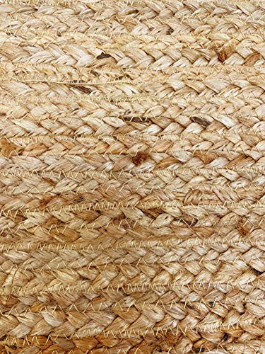 Hausattire Hand Woven Jute Braided Rug, 2'x3' - Natural, Reversible Farmhouse Accent Rugs for Living Room, Kitchen, Bedroom - 24x36 Inches