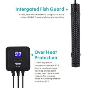 hygger 300W Aquarium Heater with External Digital Temperature Controller Reef Saltwater Fish Tank Heater for 30-60 Gallon Tank