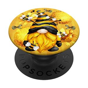 honey bee gnomie for beekeeper & summer - yellow gnome popsockets swappable popgrip