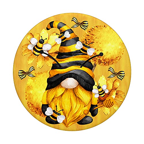 Honey Bee Gnomie For Beekeeper & Summer - Yellow Gnome PopSockets Swappable PopGrip