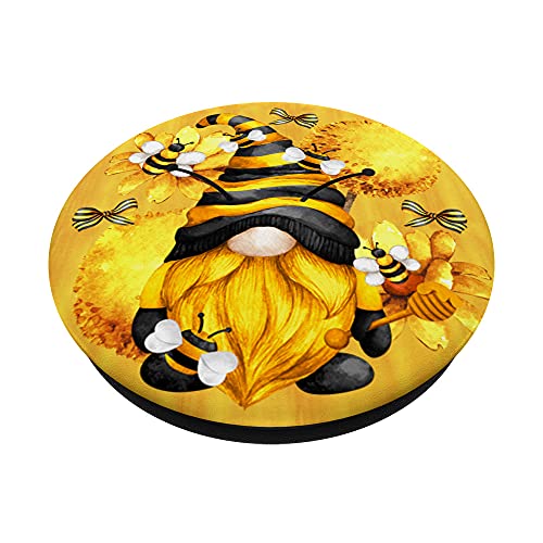 Honey Bee Gnomie For Beekeeper & Summer - Yellow Gnome PopSockets Swappable PopGrip