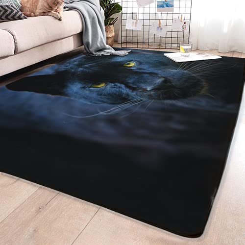 XYHH Area Rug Black Panther for Living Room Dining Room Bedroom playroom Parent-Child Game mat Study Office Room Decor lz, White 3, 58x80in