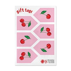 CENTRAL 23 - Pink Wrapping Paper - Cherry Print - 6 GiftWrap Sheets - Birthday Wrap for Women - New Baby Girls - Teenagers - Recyclable