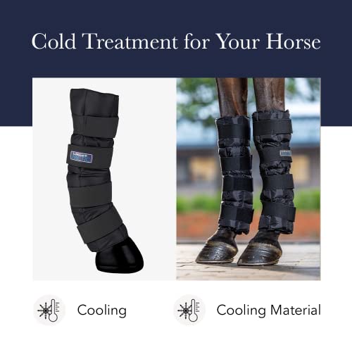 LeMieux Arctic Ice Therapy Horse Boots - Protective Gear and Training Equipment - Equine Boots, Wraps & Accessories (Black - OneSize)