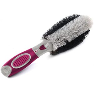 kleeneze kl082411eu7 car wheel cleaning brush with slimline head and ultra-soft bristles, break down oil, dirt & grime, ideal for alloy wheels & motorbikes