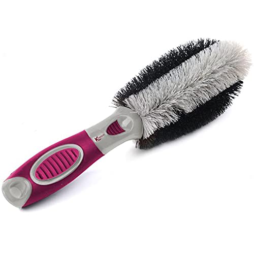 Kleeneze KL082411EU7 Car Wheel Cleaning Brush with Slimline Head and Ultra-Soft Bristles, Break Down Oil, Dirt & Grime, Ideal for Alloy Wheels & Motorbikes