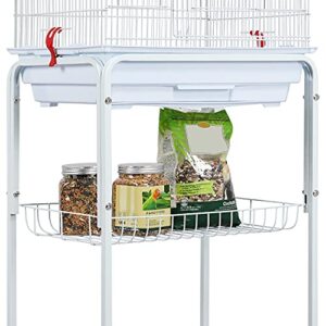 Yaheetech Open Playtop Parakeet Bird Cage for Parrots Cockatiels Conures Lovebirds Canaries Finches, Large Standing Bird Cage with Rolling Wheels