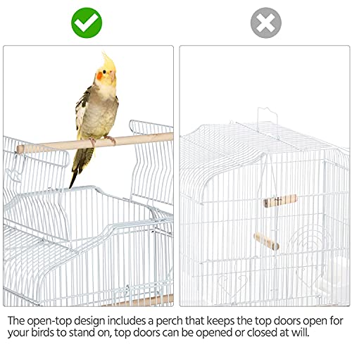 Yaheetech Open Playtop Parakeet Bird Cage for Parrots Cockatiels Conures Lovebirds Canaries Finches, Large Standing Bird Cage with Rolling Wheels