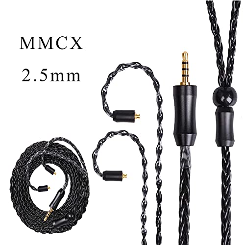 Audio Cable 16 Core Upgrade Silver Plated, FEDAI Balanced Replacement Cable, MMCX Detachable Earphone Cable Replacement Earphone Wire for Shure 846 535 215 315 425 MAGAOSI K5 LZA4 A5(mmcx, 2.5 mm)