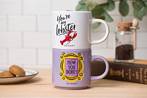 Silver Buffalo Friends How You Doin Lobster 2pk Ceramic Mug Stack, 13 Ounces