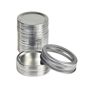 luxaco 48 pcs mason jar lids with 1 ring - lids for mason jar canning lids - aluminum lids for mason jar regular mouth split - 100% fit & airtight