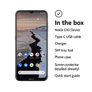 Nokia G10 | Android 11 | Unlocked Smartphone | 3-Day Battery | Dual SIM | US Version | 3/32GB | 6.52-Inch Screen | 13MP Triple Camera | Polar Night