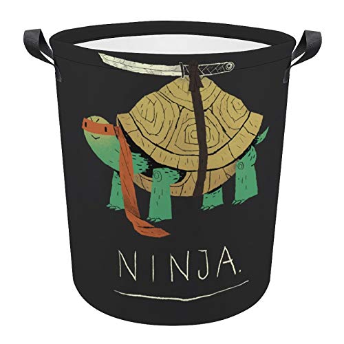 Turtle Ninja Laundry Basket Hamper Bag Dirty Clothes Storage Bin Waterproof Foldable Collapsible Toy Organizer for Office Bedroom Clothes Toys Gift Basket