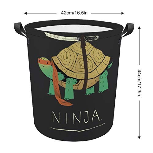 Turtle Ninja Laundry Basket Hamper Bag Dirty Clothes Storage Bin Waterproof Foldable Collapsible Toy Organizer for Office Bedroom Clothes Toys Gift Basket