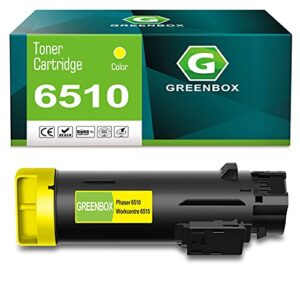 greenbox remanufactured 6510 high-yield toner cartridge replacement for xerox 6515 6510 106r03479 for phaser 6510n 6510dn 6510dni workcentre 6515n 6515dn 6515dni printer(2,400 pages, yellow, 1-pack)