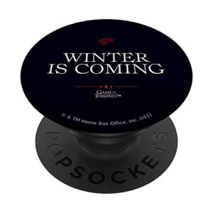 game of thrones winter is coming text popsockets swappable popgrip