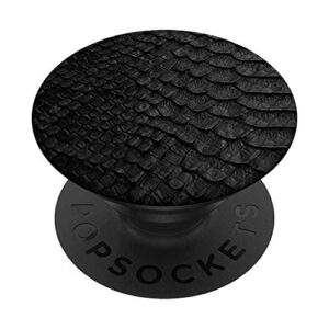 snake lover cool black snakeskin pattern reptile wild animal popsockets popgrip: swappable grip for phones & tablets
