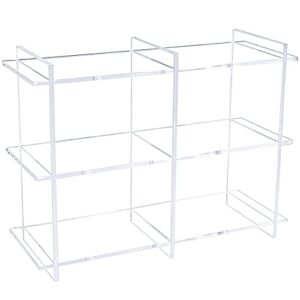 sumerflos 3-tier acrylic tabletop display shelf, modern clear display stand, sturdy storage shelves for toy, makeup, perfume, spice