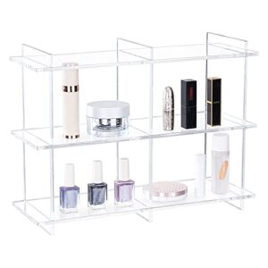 Sumerflos 3-Tier Acrylic Tabletop Display Shelf, Modern Clear Display Stand, Sturdy Storage Shelves for Toy, Makeup, Perfume, Spice