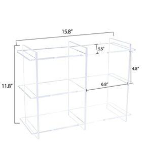 Sumerflos 3-Tier Acrylic Tabletop Display Shelf, Modern Clear Display Stand, Sturdy Storage Shelves for Toy, Makeup, Perfume, Spice