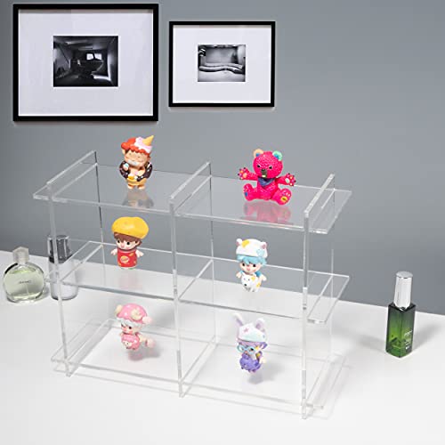 Sumerflos 3-Tier Acrylic Tabletop Display Shelf, Modern Clear Display Stand, Sturdy Storage Shelves for Toy, Makeup, Perfume, Spice