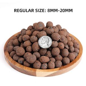 Boniosz 2 Liters Leca Expanded Clay Pebbles 0.4''-0.7'' Grow Media Porous Stones Natural Clay Aggregate Pellet Ventilation Drainage Water Purification Ceramsite for Hydroponics, Orchids, Aquaponics