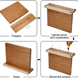 Uniharpa Double Side Magnetic Knife Block 12 X 10 Inch Holder Rack Magnetic Stands with Strong Enhanced Magnet & Anti Slip Feet for Safe