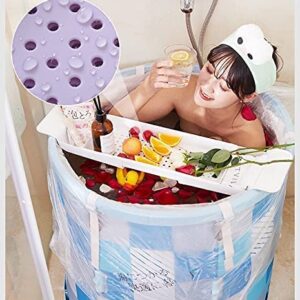 JUSHUMAOYI - Adjustable Bathtub Caddy Tray- Bath Tub Table Caddy -Bath Tray for Bathtub -White