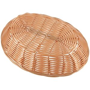 FUNSUEI 18 Pack 9 x 6 x 2.3 Inches Oval Poly Wicker Bread Baskets, Food Serving Baskets, Handmade Woven Pantry Organizer for Storing Bread, Vegetables, Fruits, Snacks and Crafts, Natural