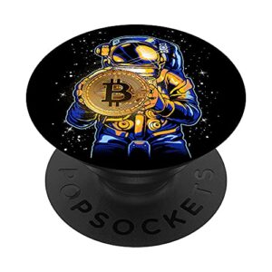 bitcoin astronaut crypto currency art future minimal design popsockets swappable popgrip
