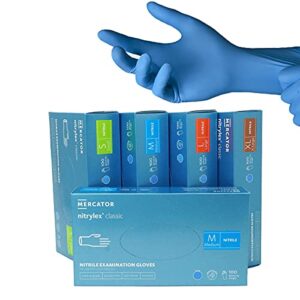 nitrylex nitrile medical exam gloves 1000/cs, powder & latex-free, textured, blue, m - medium, disposable examination gloves, strong & flexible, 10 boxes of 100 nitrile gloves