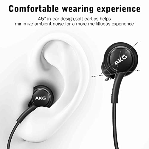 UrbanX OEM 2021 Stereo Headphones for Samsung Galaxy S20 Ultra 5G Braided Cable with Microphone (Black) USB-C Connector (US Version with Warranty)