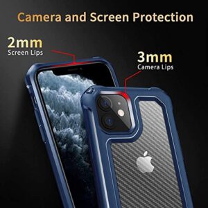 Tuerdan Designed for iPhone 12 Case, iPhone 12 Pro Case, [Military Grade Shockproof] [Soft Bumper & Hard Back] Anti-Scratches, Fingerprint Resistant, Protective Phone Case - 6.1 inch, Blue
