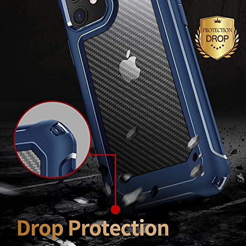 Tuerdan Designed for iPhone 12 Case, iPhone 12 Pro Case, [Military Grade Shockproof] [Soft Bumper & Hard Back] Anti-Scratches, Fingerprint Resistant, Protective Phone Case - 6.1 inch, Blue