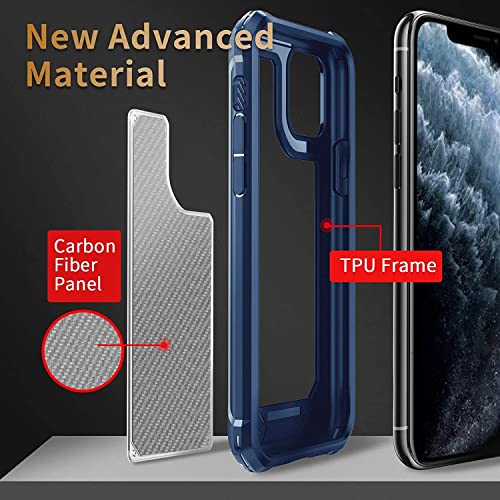 Tuerdan Designed for iPhone 12 Case, iPhone 12 Pro Case, [Military Grade Shockproof] [Soft Bumper & Hard Back] Anti-Scratches, Fingerprint Resistant, Protective Phone Case - 6.1 inch, Blue
