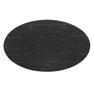 Modway Lippa Oval Artificial Marble 78" Dining Table, Gold Black