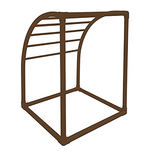 7 Bar Curved PVC Towel Rack - Free Standing Poolside Storage Organizer - Also Stores Floats, Paddles and Noodles, 37.5" W x 37.5" L x 49.5" H, (Brown) Style 144574